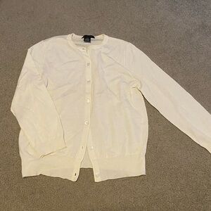 Holt Renfrew Cashmere Cream Cardigan Sweater